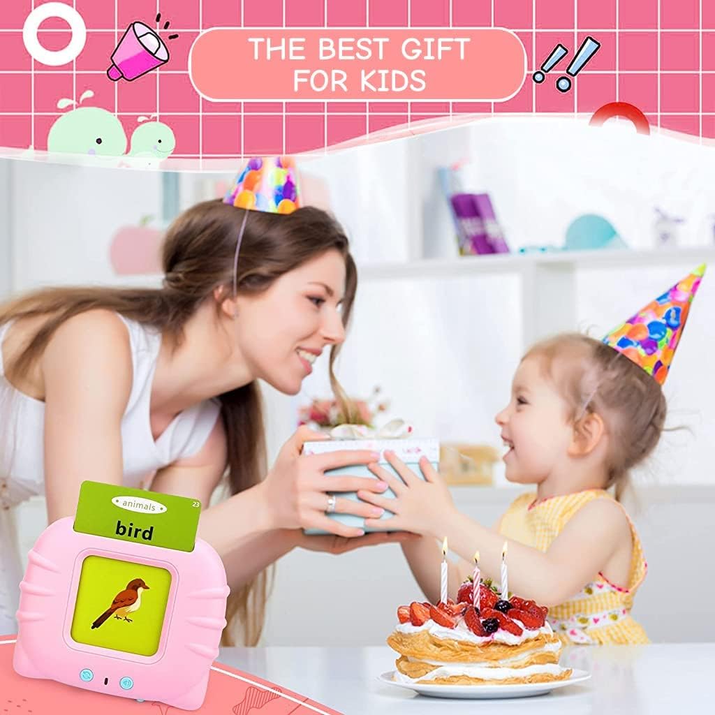 Talking Flash Cards for Kids 2-5 Years | Rechargeable Educational Learning Toy for Toddlers | Cognitive Language Skills Builder for Boys & Girls | Sound Flashcard Device for Babies