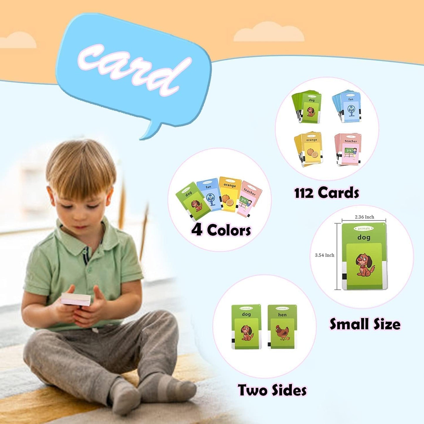 Talking Flash Cards for Kids 2-5 Years | Rechargeable Educational Learning Toy for Toddlers | Cognitive Language Skills Builder for Boys & Girls | Sound Flashcard Device for Babies
