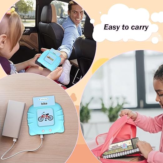 Talking Flash Cards for Kids 2-5 Years | Rechargeable Educational Learning Toy for Toddlers | Cognitive Language Skills Builder for Boys & Girls | Sound Flashcard Device for Babies