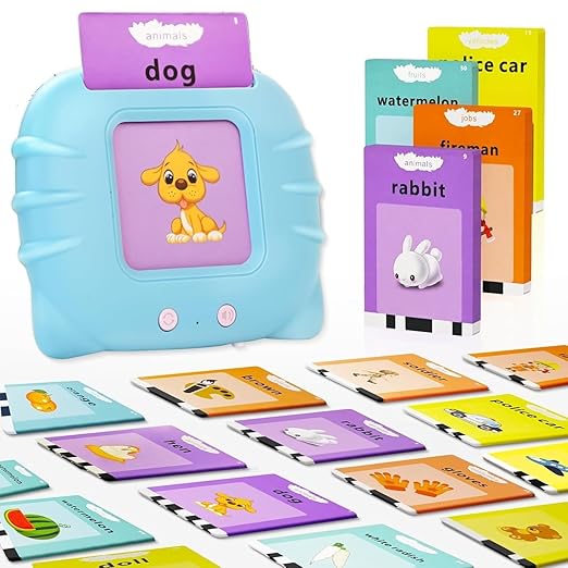 Talking Flash Cards for Kids 2-5 Years | Rechargeable Educational Learning Toy for Toddlers | Cognitive Language Skills Builder for Boys & Girls | Sound Flashcard Device for Babies