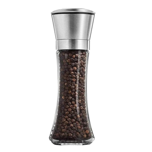 Marve Premium Stainless Steel Salt and Pepper Grinder - Salt and Pepper Shakers - Pepper and Salt Mill with Ceramic Blades and Adjustable Coarseness Set (Big Pepper Mill 2 Pcs)