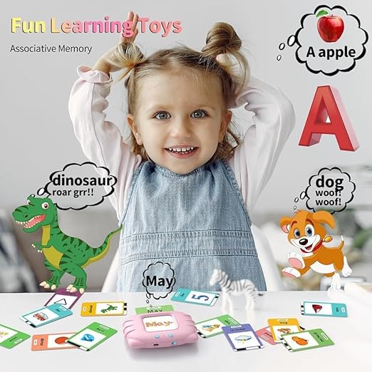 Talking Flash Cards for Kids 2-5 Years | Rechargeable Educational Learning Toy for Toddlers | Cognitive Language Skills Builder for Boys & Girls | Sound Flashcard Device for Babies