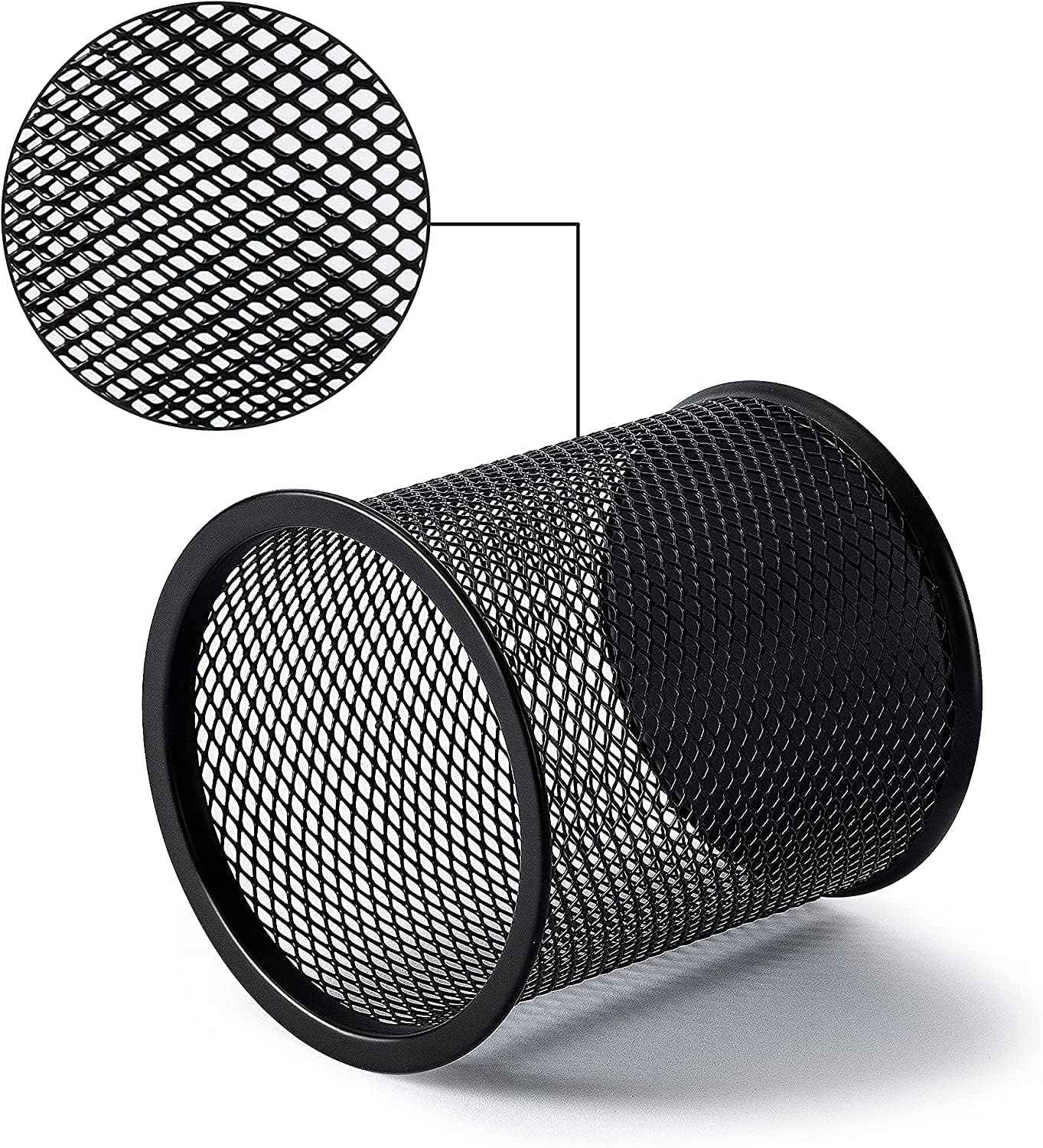 Black Round Mesh Pen Stand